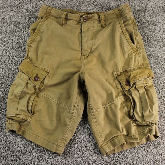 American Eagle Caro Shorts Mens 28 Tan Next Level Flex Stretch Longer Length - Picture 1 of 9